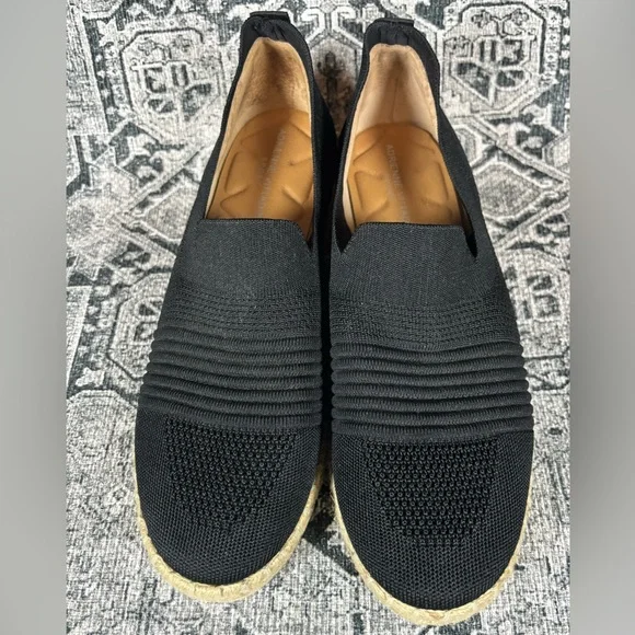 Adrienne Vittadini Sport Black Slip On Flat Niko Espadrilles Women's Size 10 - Picture 5 of 8